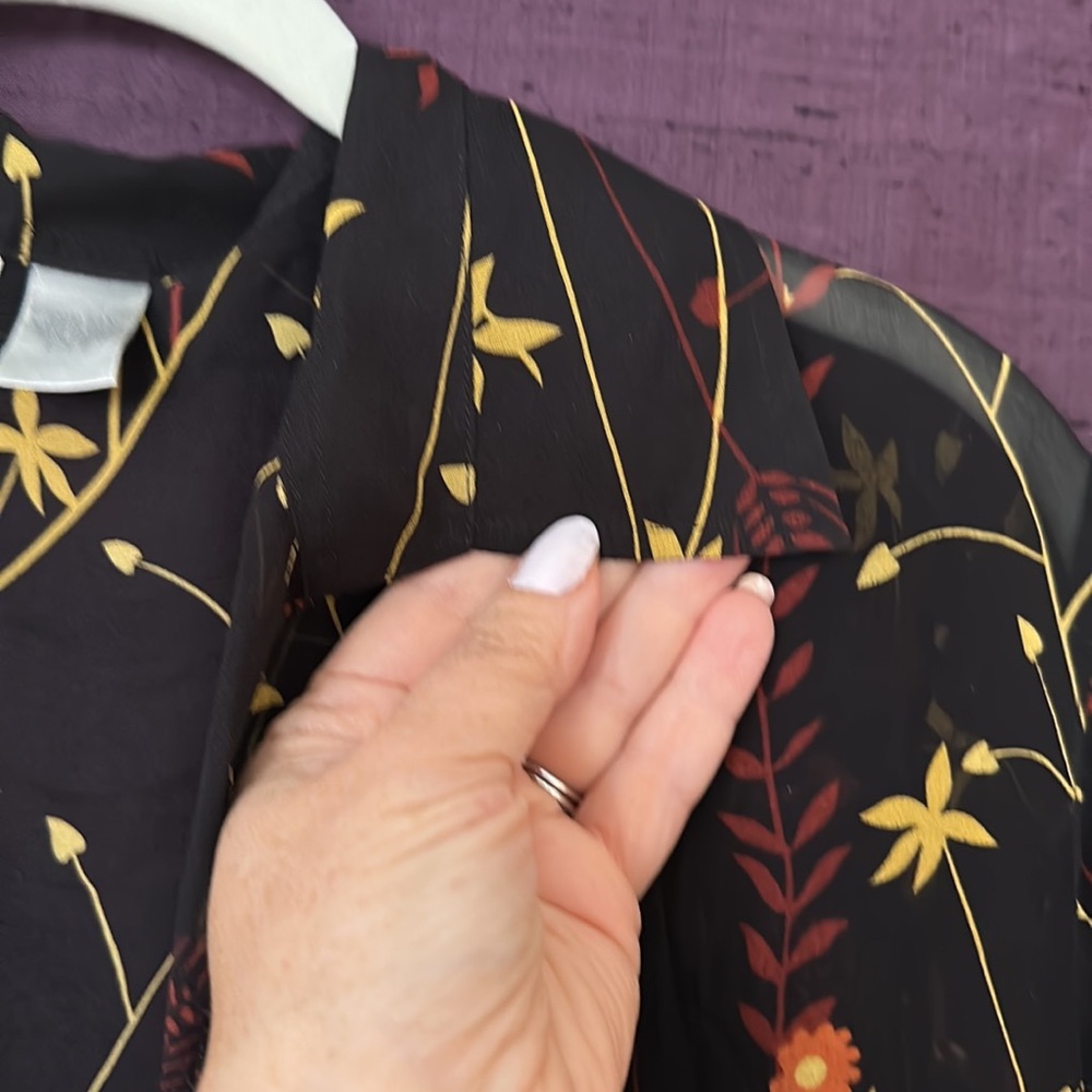 Chico’s Sheer Silk Open-front Tie Waist Blouse - Picture 3 of 7